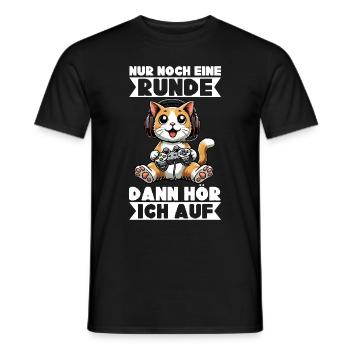 Just one more round, then I'll listen to cats - Men's T-Shirt - black - Front - AI Model Male 178 light (178cm)