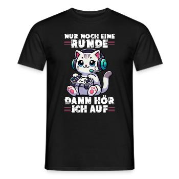 Just one more round, then I'll listen to cats - Men's T-Shirt - black - Front - AI Model Male 178 light (178cm)