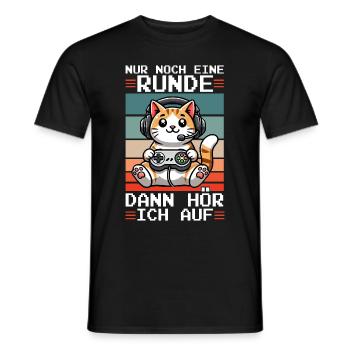 Just one more round, then I'll listen to cats - Men's T-Shirt - black - Front - AI Model Male 178 light (178cm)