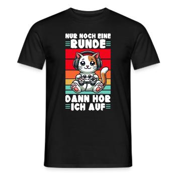 Just one more round, then I'll listen to cats - Men's T-Shirt - black - Front - AI Model Male 178 light (178cm)