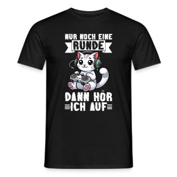 Just one more round, then I'll listen to cats - Men's T-Shirt - black - Front - AI Model Male 178 light (178cm)