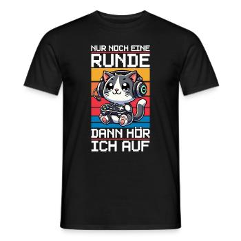Just one more round, then I'll listen to cats - Men's T-Shirt - black - Front - AI Model Male 178 light (178cm)