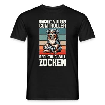 Il me tend la manette que le roi veut jouer - T-shirt homme - noir - Devant - AI Model Male 178 light (178cm)