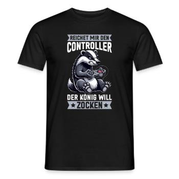 Il me tend la manette que le roi veut jouer - T-shirt homme - noir - Devant - AI Model Male 178 light (178cm)