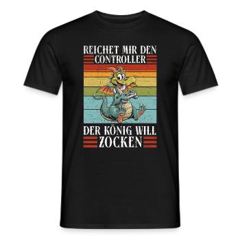 Il me tend la manette que le roi veut jouer - T-shirt homme - noir - Devant - AI Model Male 178 light (178cm)