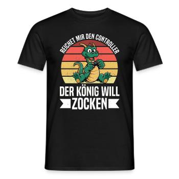 Il me tend la manette que le roi veut jouer - T-shirt homme - noir - Devant - AI Model Male 178 light (178cm)