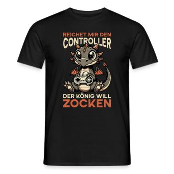 Il me tend la manette que le roi veut jouer - T-shirt homme - noir - Devant - AI Model Male 178 light (178cm)