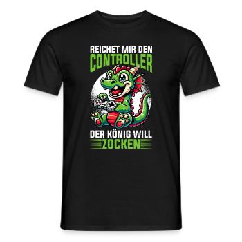 Il me tend la manette que le roi veut jouer - T-shirt homme - noir - Devant - AI Model Male 178 light (178cm)