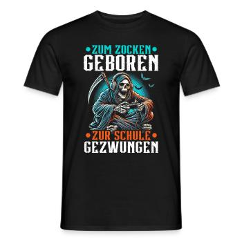 Né pour jouer Forcé d’aller à l’école Grim Reaper - T-shirt homme - noir - Devant - AI Model Male 178 light (178cm)