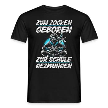 Born To Play, Forced To School, Ninja - Men's T-Shirt - black - Front - AI Model Male 178 light (178cm)