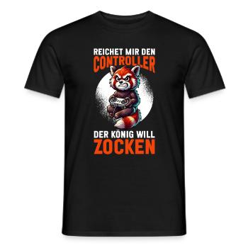 Reichet Mir Den Controller Der König Will Zocken - Männer T-Shirt - Schwarz - Vorne - AI Model Male 178 light (178cm)