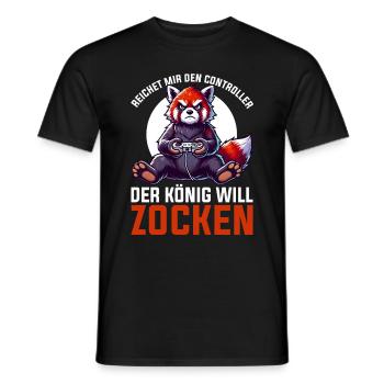 Reichet Mir Den Controller Der König Will Zocken - Männer T-Shirt - Schwarz - Vorne - AI Model Male 178 light (178cm)