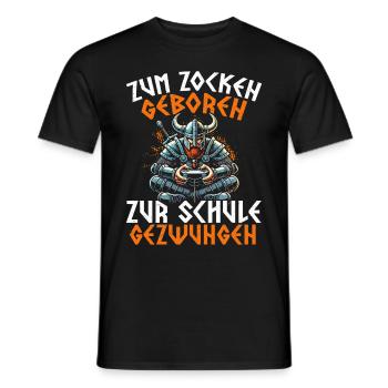 Nés pour jouer Forcés d’aller à l’école Les Vikings - T-shirt homme - noir - Devant - AI Model Male 178 light (178cm)