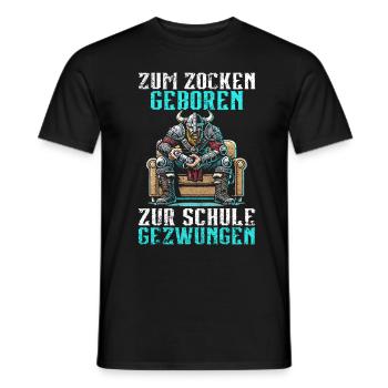 Nés pour jouer Forcés d’aller à l’école Les Vikings - T-shirt homme - noir - Devant - AI Model Male 178 light (178cm)