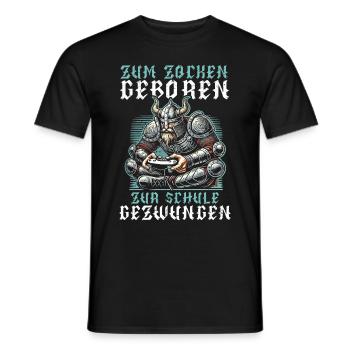 Nés pour jouer Forcés d’aller à l’école Les Vikings - T-shirt homme - noir - Devant - AI Model Male 178 light (178cm)