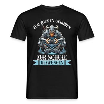 Nés pour jouer Forcés d’aller à l’école Les Vikings - T-shirt homme - noir - Devant - AI Model Male 178 light (178cm)
