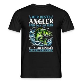 Angler Fishing Rod Funny Fisherman Hobby Fisherman - Men's T-Shirt - black - Front - AI Model Male 178 light (178cm)