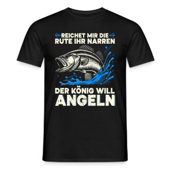 Angler Fishing Rod Funny Fisherman Hobby Fisherman - Men's T-Shirt - black - Front - AI Model Male 178 light (178cm)