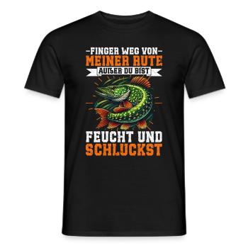 Angler Fishing Rod Funny Fisherman Hobby Fisherman - Men's T-Shirt - black - Front - AI Model Male 178 light (178cm)