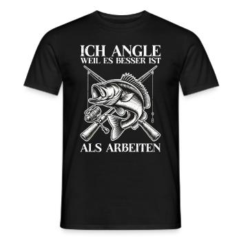Angler Fishing Rod Funny Fisherman Hobby Fisherman - Men's T-Shirt - black - Front - AI Model Male 178 light (178cm)