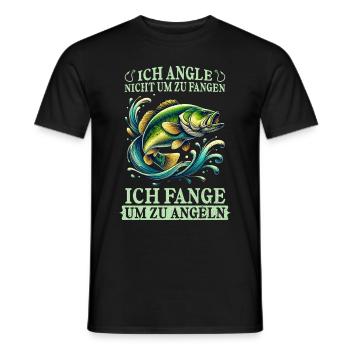 Angler Fishing Rod Funny Fisherman Hobby Fisherman - Men's T-Shirt - black - Front - AI Model Male 178 light (178cm)