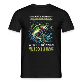 Angler Fishing Rod Funny Fisherman Hobby Fisherman - Men's T-Shirt - black - Front - AI Model Male 178 light (178cm)