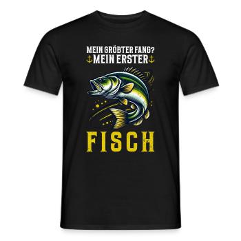 Angler Fishing Rod Funny Fisherman Hobby Fisherman - Men's T-Shirt - black - Front - AI Model Male 178 light (178cm)