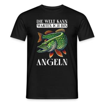 Angler Fishing Rod Funny Fisherman Hobby Fisherman - Men's T-Shirt - black - Front - AI Model Male 178 light (178cm)