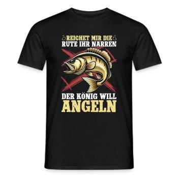 Angler Fishing Rod Funny Fisherman Hobby Fisherman - Men's T-Shirt - black - Front - AI Model Male 178 light (178cm)
