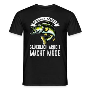 Angler Fishing Rod Funny Fisherman Hobby Fisherman - Men's T-Shirt - black - Front - AI Model Male 178 light (178cm)