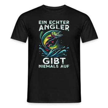 Angler Fishing Rod Funny Fisherman Hobby Fisherman - Men's T-Shirt - black - Front - AI Model Male 178 light (178cm)
