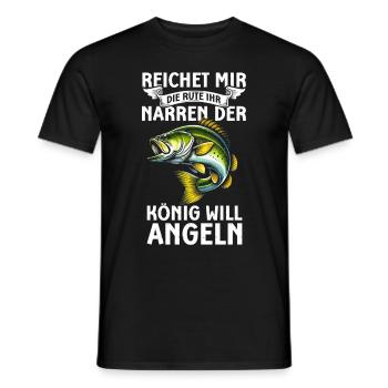 Angler Fishing Rod Funny Fisherman Hobby Fisherman - Men's T-Shirt - black - Front - AI Model Male 178 light (178cm)