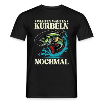 Angler Fishing Rod Funny Fisherman Hobby Fisherman - Men's T-Shirt - black - Front - AI Model Male 178 light (178cm)