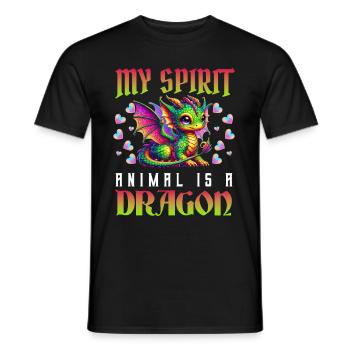 Dragon Créatures Dragon Médiéval - T-shirt homme - noir - Devant - AI Model Male 178 light (178cm)