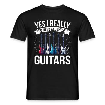 Bassiste, Guitariste, Guitare électrique - T-shirt homme - noir - Devant - AI Model Male 178 light (178cm)