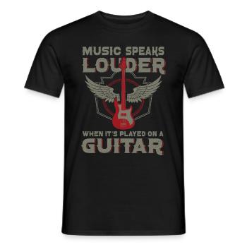 Bassiste, Guitariste, Guitare électrique - T-shirt homme - noir - Devant - AI Model Male 178 light (178cm)