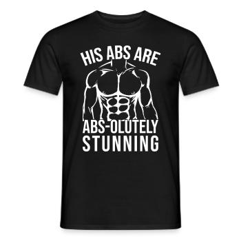 Gym Junkies His ABS ABS-Olutely Calisthenics - Männer T-Shirt - Schwarz - Vorne - AI Model Male 178 light (178cm)