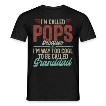 Grand-père Grand-père Pops Grand-parent - T-shirt homme - noir - Devant - AI Model Male 178 light (178cm)