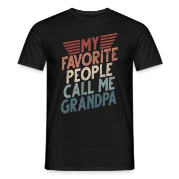 Grand-père Grand-père Pops Grand-parent - T-shirt homme - noir - Devant - AI Model Male 178 light (178cm)