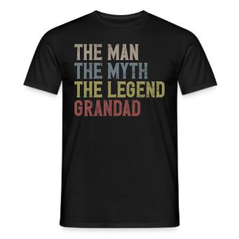 Grand-père Grand-père Pops Grand-parent - T-shirt homme - noir - Devant - AI Model Male 178 light (178cm)