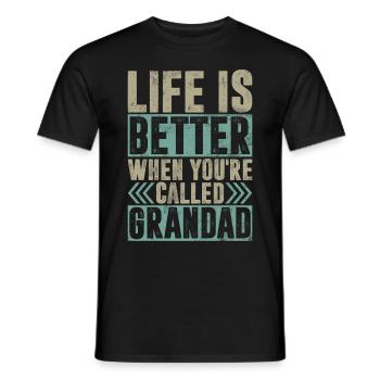 Grand-père Grand-père Pops Grand-parent - T-shirt homme - noir - Devant - AI Model Male 178 light (178cm)