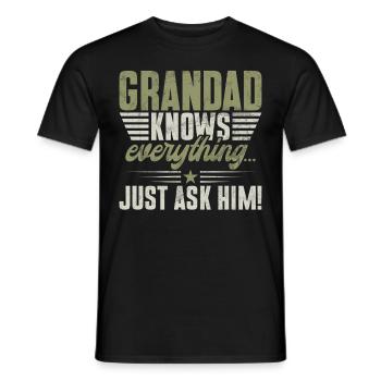 Grand-père Grand-père Pops Grand-parent - T-shirt homme - noir - Devant - AI Model Male 178 light (178cm)