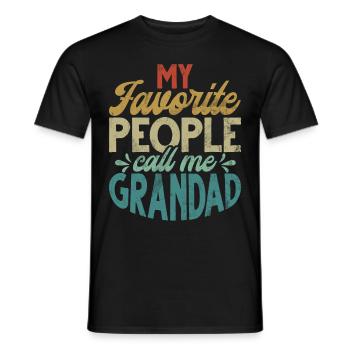 Grand-père Grand-père Pops Grand-parent - T-shirt homme - noir - Devant - AI Model Male 178 light (178cm)