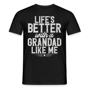 Grand-père Grand-père Pops Grand-parent - T-shirt homme - noir - Devant - AI Model Male 178 light (178cm)