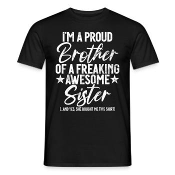 Sister Brother Matching Siblings Twins - Men's T-Shirt - black - Front - AI Model Male 178 light (178cm)