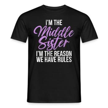 Sister Brother Matching Siblings Twins - Men's T-Shirt - black - Front - AI Model Male 178 light (178cm)