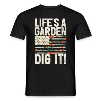 Garden Plants Gardener Garden Lover Planting - Men's T-Shirt - black - Front - AI Model Male 178 light (178cm)