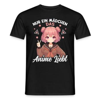 Juste une fille qui aime les mangas Kawaii animés - T-shirt homme - noir - Devant - AI Model Male 178 light (178cm)