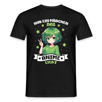 Juste une fille qui aime les mangas Kawaii animés - T-shirt homme - noir - Devant - AI Model Male 178 light (178cm)