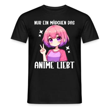 Juste une fille qui aime les mangas Kawaii animés - T-shirt homme - noir - Devant - AI Model Male 178 light (178cm)